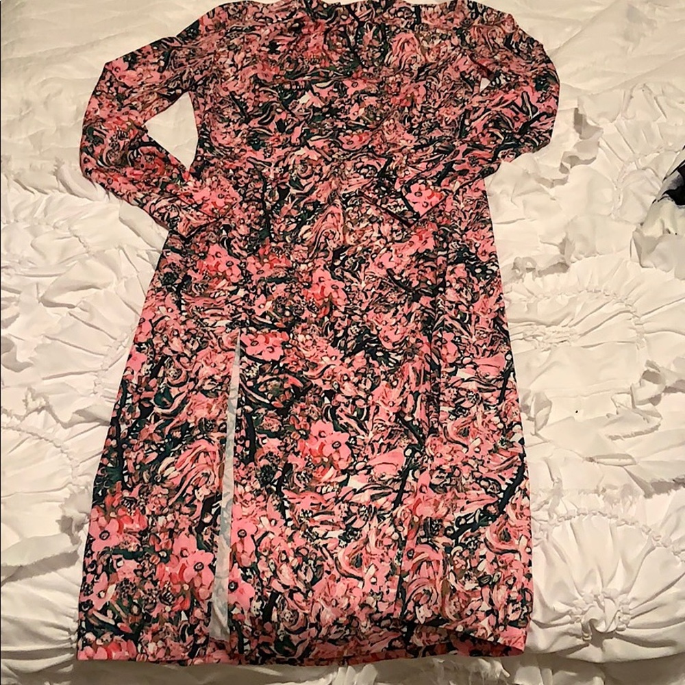 Floral dress with slit